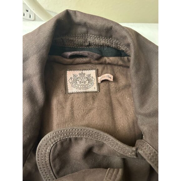 Juicy Couture George Raincoat Woman's Small Double Breasted Belted Brown - Picture 2 of 9